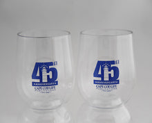 Load image into Gallery viewer, Cape Cod Life 45th Anniversary Stemless Wine Glasses